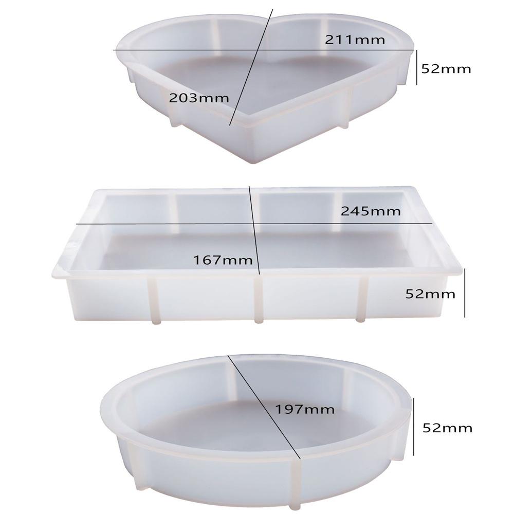 Duża Silikonowa Forma do Żywicy Epoksydowej Kryształowej Lustro w Kształcie Serca Prostokątne Lustro Materiał Przezroczysty/Półprzezroczysty Na Prezent