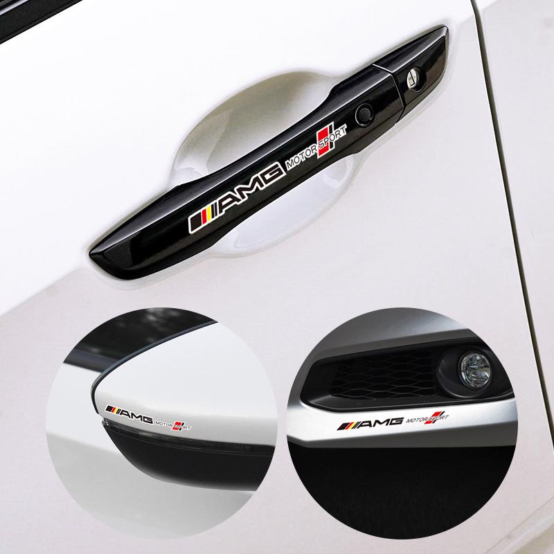 BQAZ9 4Pcs Car Scratch Sticker Decoration Stick Styling Sticker For Mercedes Benz AMG W205 W204 W206 W213 W212 W211 W222 W221 W177 W17