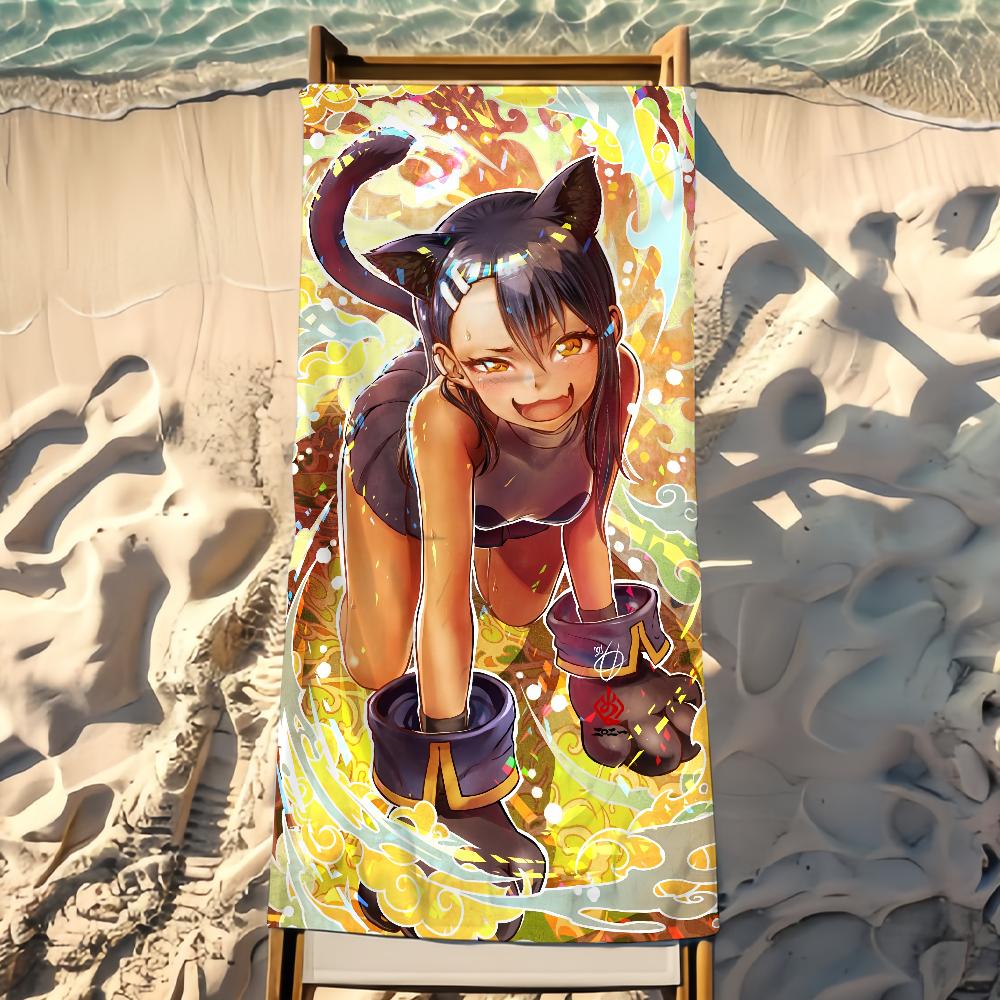 Comic Ijiranaide Nagatoro-san Towel Beach Shower Bath Travel Lightweight Skin Friendly for Pool Camping Cruise Summer