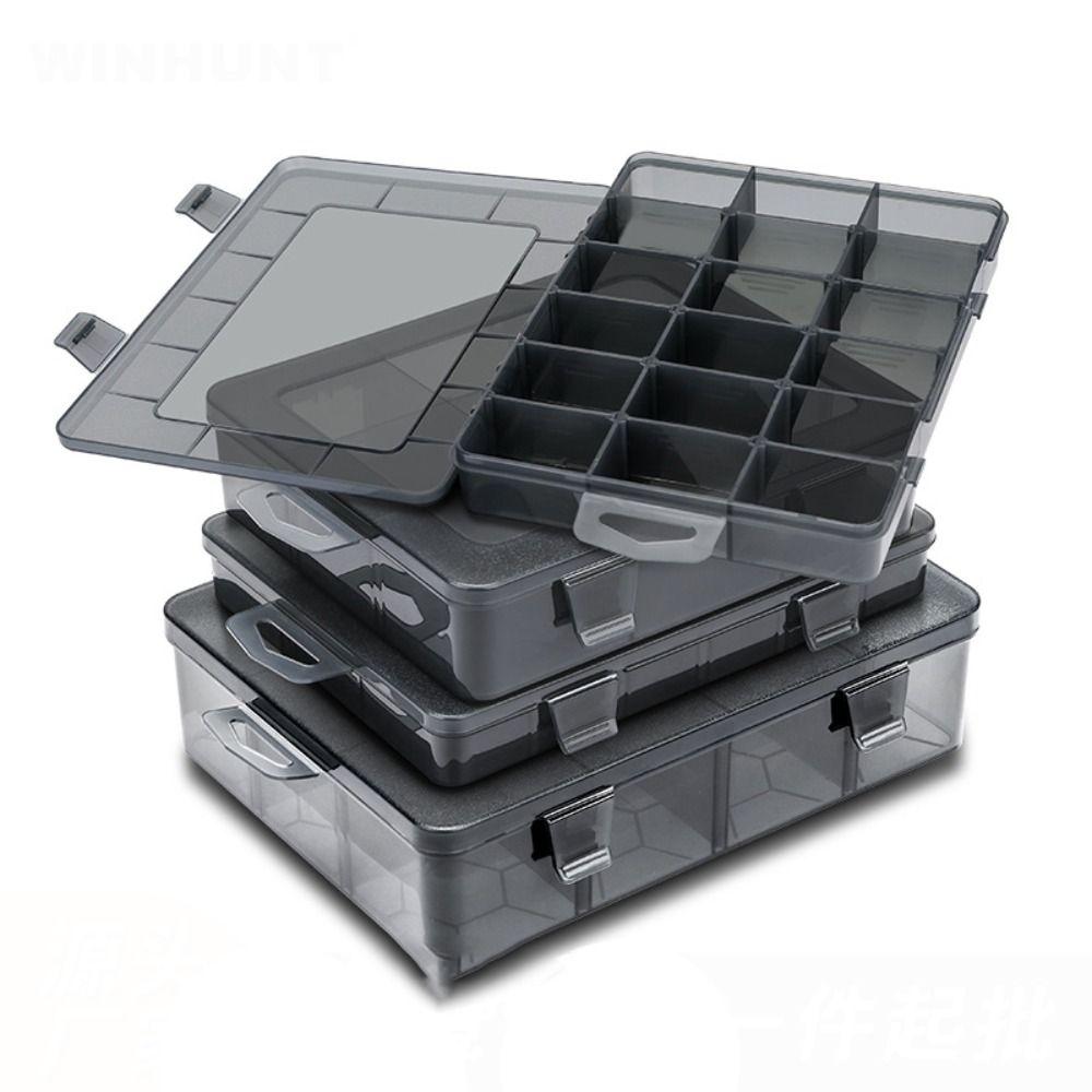 Plastic Tool Storage Box 9-24 Grids Adjustable Parts Box Transparent Jewelry Bead Screw Tool Holder Case Parts Compartment Box