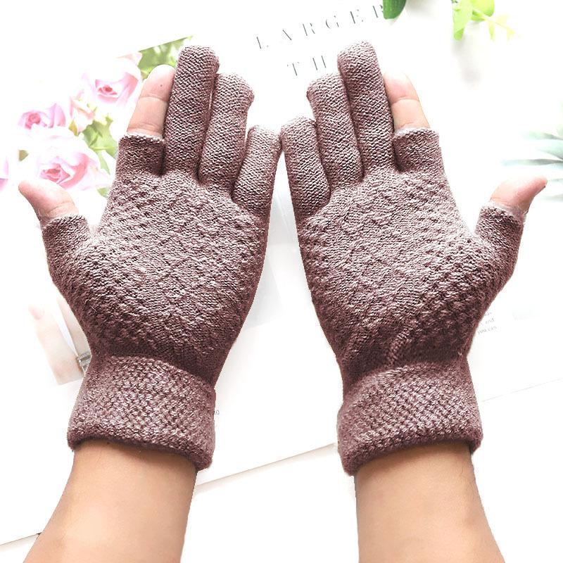 

Мужские зимние шерстяные перчатки на флисовой подкладке с возможностью работы с сенсорным экраном двумя пальцами для езды на велосипеде One Size