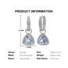 Classic two wear method design women's earrings Natural triangle 8.0mm sky blue topaz 925 sterling silver jewelry for party wear