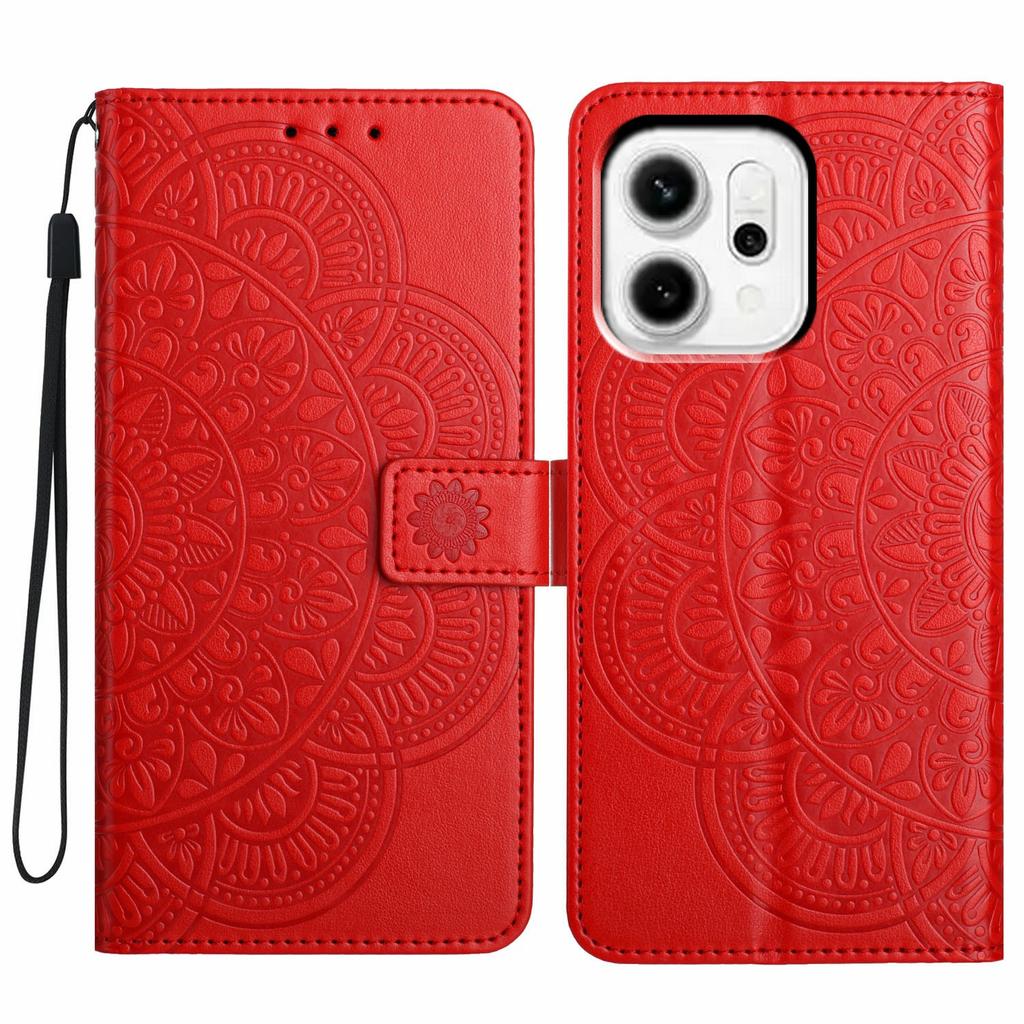 For Oppo Reno14 Pro 5G (Global) Leather Case with Card Slots Mandala Pattern Phone Cover Stand