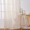 Living Room Sheer Curtain – European Embossed Pattern, Gold Foil, Semi-Blackout, Rod Pocket Window Drape, 1 Panel