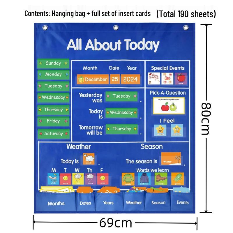 Children s Classroom Wall Calendar: Teach Days, Weather & Festivals