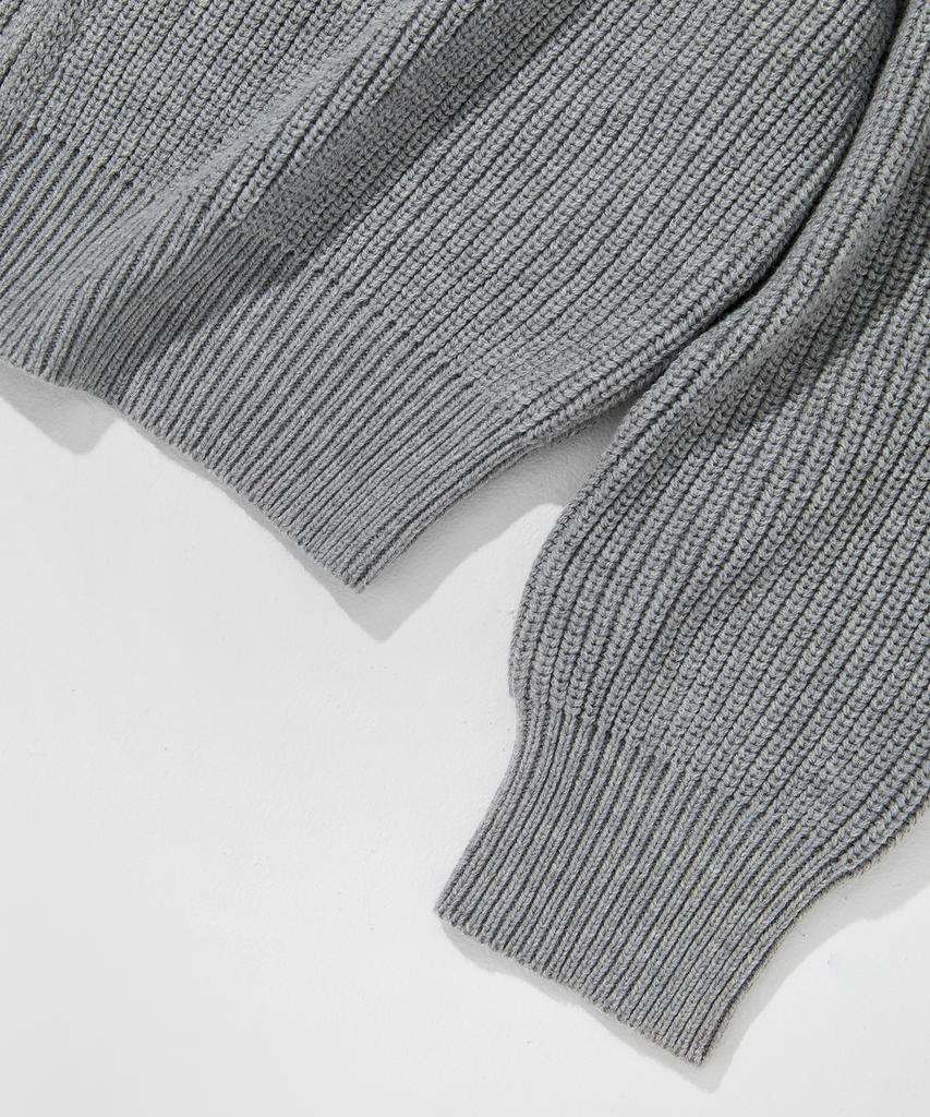 GLW Oversized Hajji Two-Way Hooded Zip-Up Knit Gray