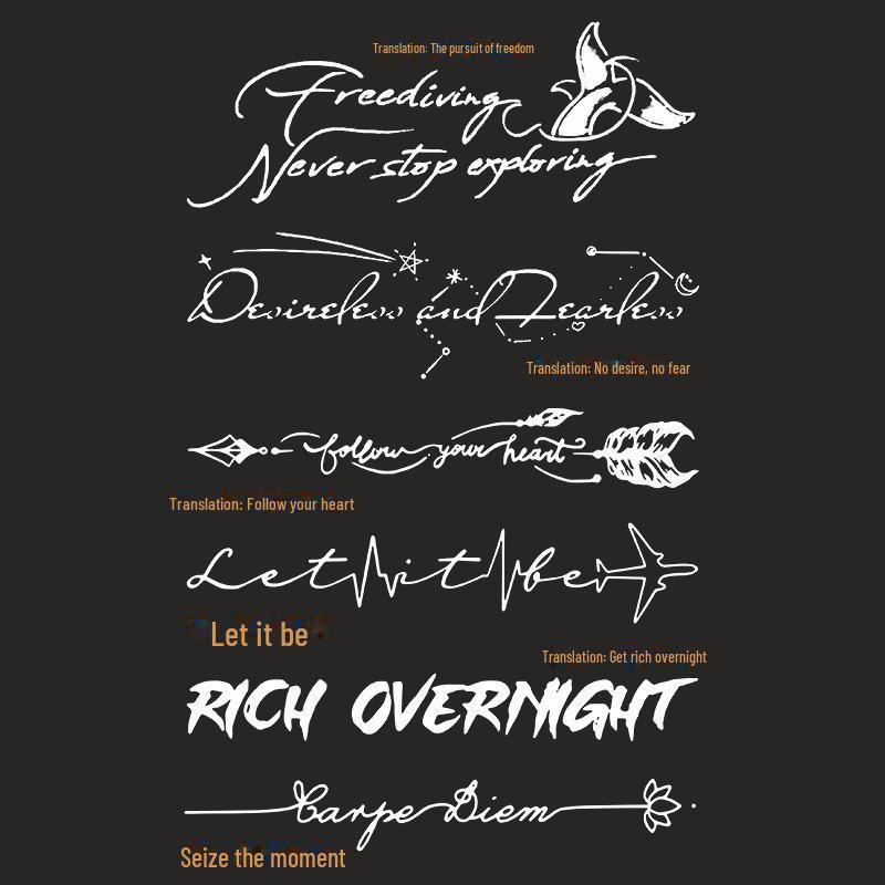 

Водонепроницаемые наклейки для татуировок с английскими буквами — полуперманентные и стильные для руки или ключицы