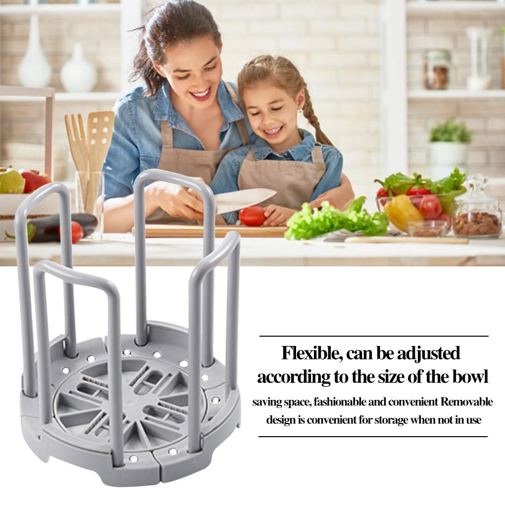 Kitchen Folding Bowl Shelf Retractable Plastic Draining Dish Storage Rack