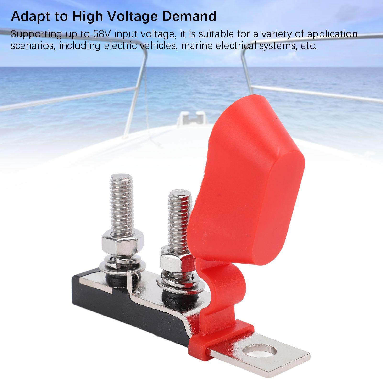 

Двойной клеммный блок предохранителей DC58V M8 Двойные шпильки Держатель предохранителя MRBF для автомобиля, морского судна, лодки, автодома с двумя