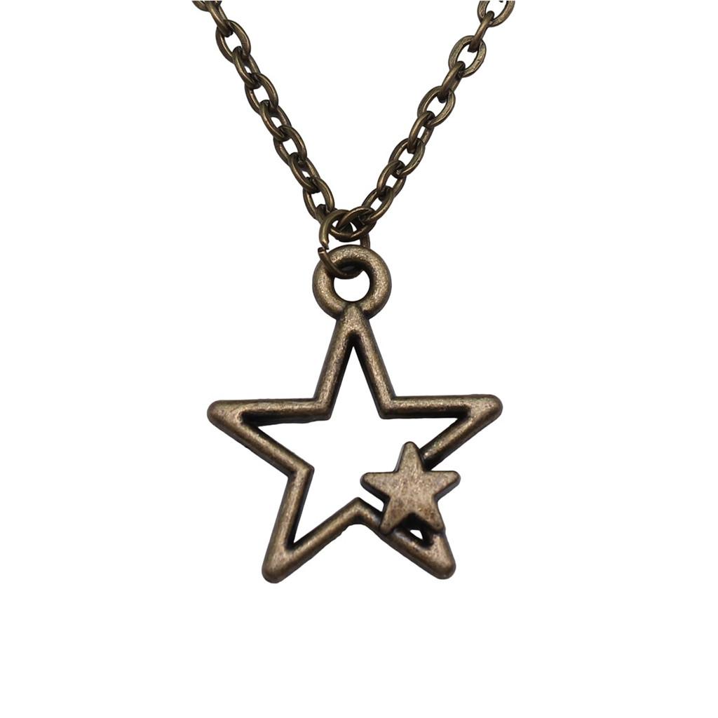 Hollow Charm Star Necklace Minimalist Geometric Pendant Celestial Aesthetic Jewelry 43cm Chain