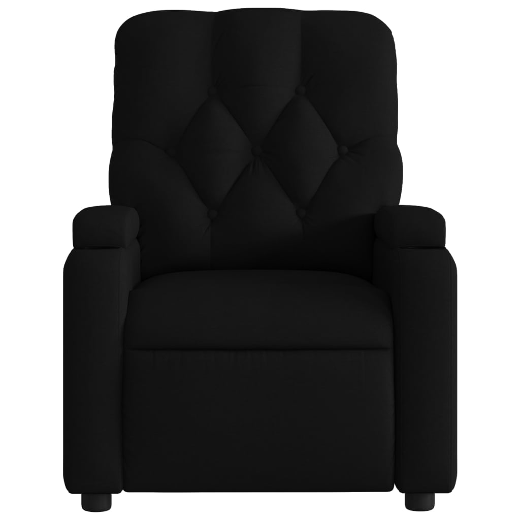 Electric Recliner Chair Black Fabric