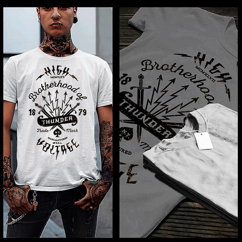 

Motorcycle t-shirt racing American motorbike sport racing drag race thunder tee 2XL