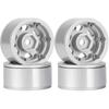 4PCS 1.55 inch Metal Beadlock Wheels Rim Hub RC Aluminum Alloy Wheel Replacement for 1:10 RC Rock Crawler Car for Axial 90069 D90 TF2 Tamiya CC01 MST