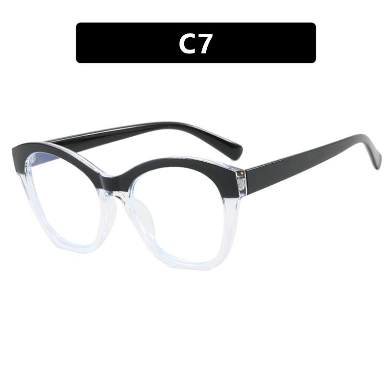 Luxury Brand Design Anti Blue Light Large Women  Patchwork Color Frame Photochromic Hyperopia Glasses Personalized +100~+600