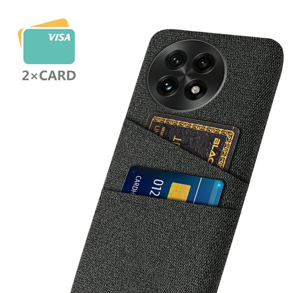 

For OnePlus 13 Case Cloth+Hard PC Phone Cover with Dual Card Slots Red