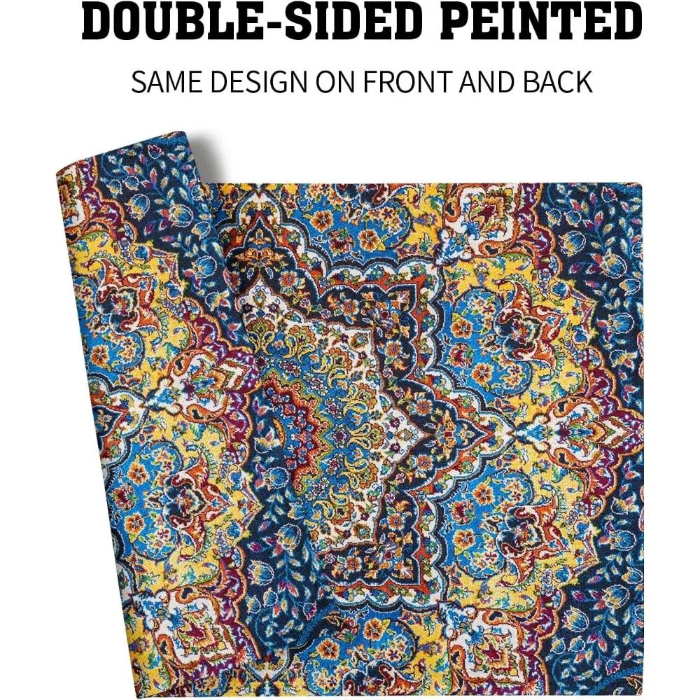 1 Stück Bunte Mandala Bohemian Tischsets Vintage Floral Hitzebeständig Boho Platzsets Indisch Ethnisch Ramadan Esstisch-Sets