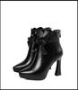 Elegant Shoes Women Super High Thin Heel Pointed Toe Butterfly-knot Spring and autumnOutside Warm Office Ankle Boots