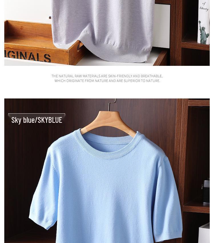 Men's Plus Size Knit Short Sleeve Round Neck Pullover Top