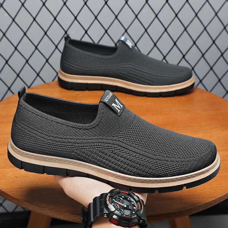 Shoes Men's Casual Shoes Summer New One-pedal Old Beijing Cloth Shoes Fly-woven Breathable Non-smelly Foot Versatile Men's Shoes