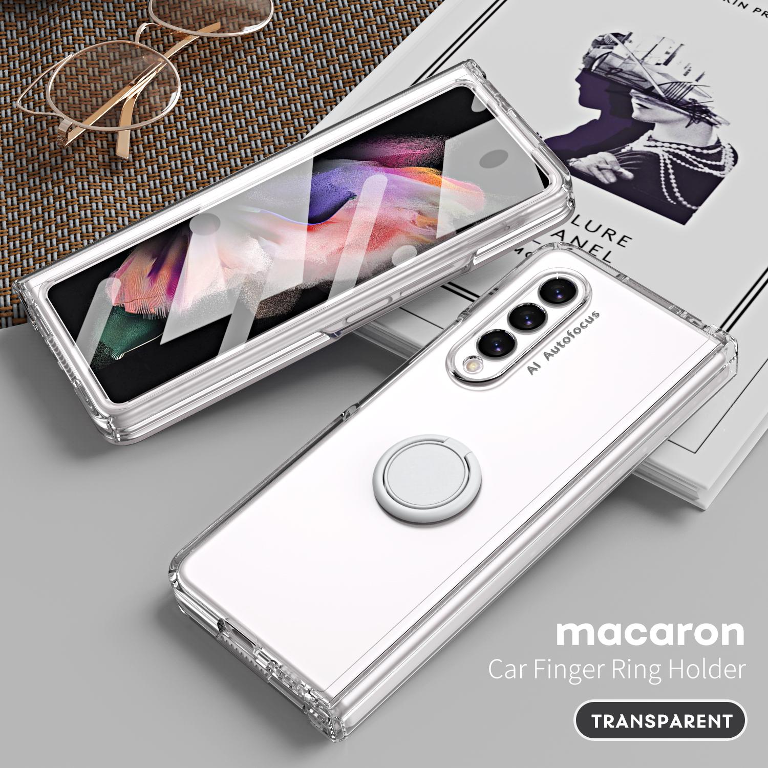 

Для Samsung Galaxy Z Fold 6 5 чехол шарнирная броня магнитная складная 4 3 2 автомобильный держатель с кольцом на палец 360 полная защитная крышка противоударный For Galaxy Z Fold 6 чистый