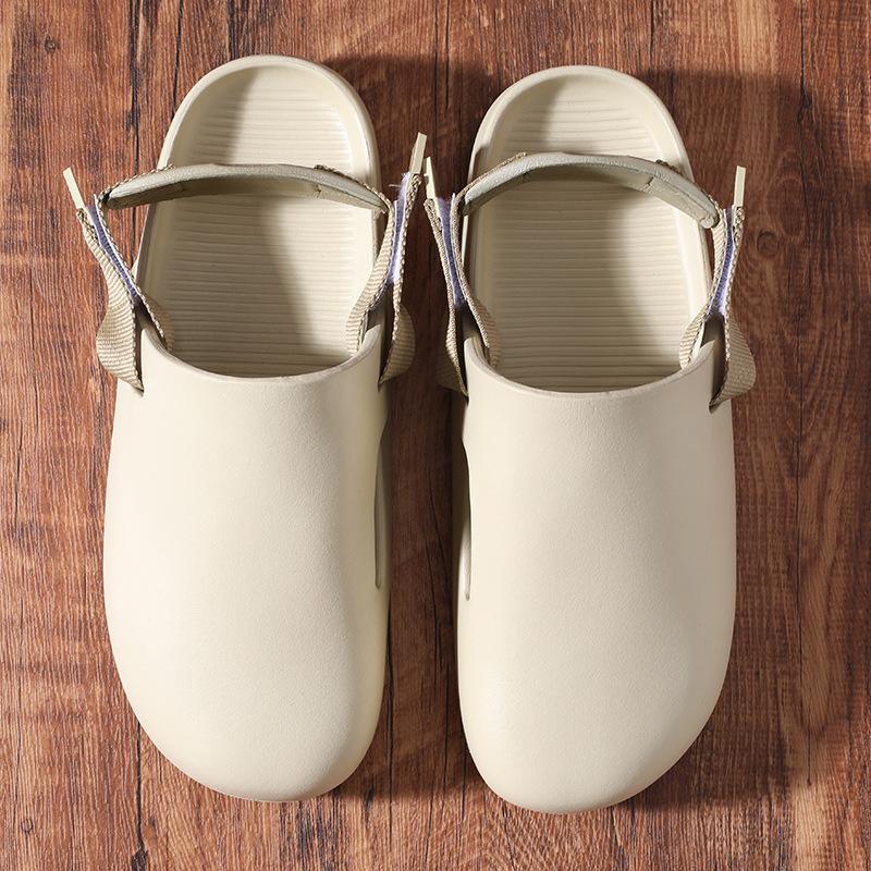 

Foreign trade slippers men s summer new outer wear bag head half drag soft sole comfortable casual fashion beach sandals 45 хаки