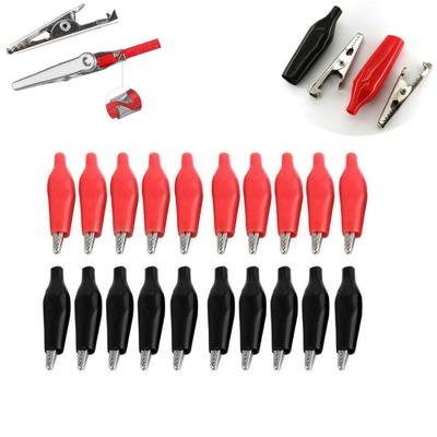 Coccodrillo Alligatore Clip Set Attrezzi Equipaggiamento Rivestimento Plastico Nero/Rosso