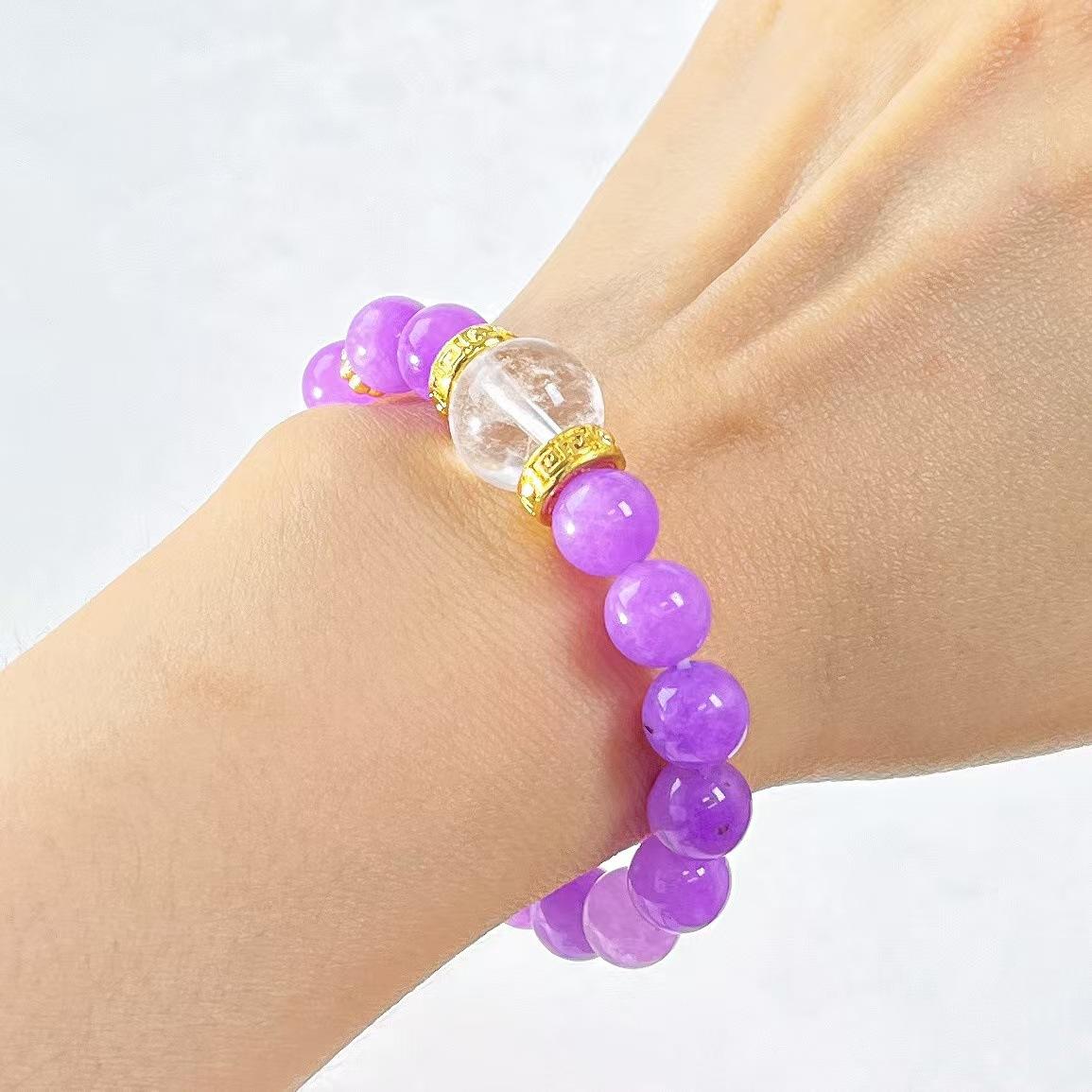 Summer New Product Shujulai Color Quartzite Natural White Crystal Beaded Bracelet Women S Niche High-End Bracelet Wholesale