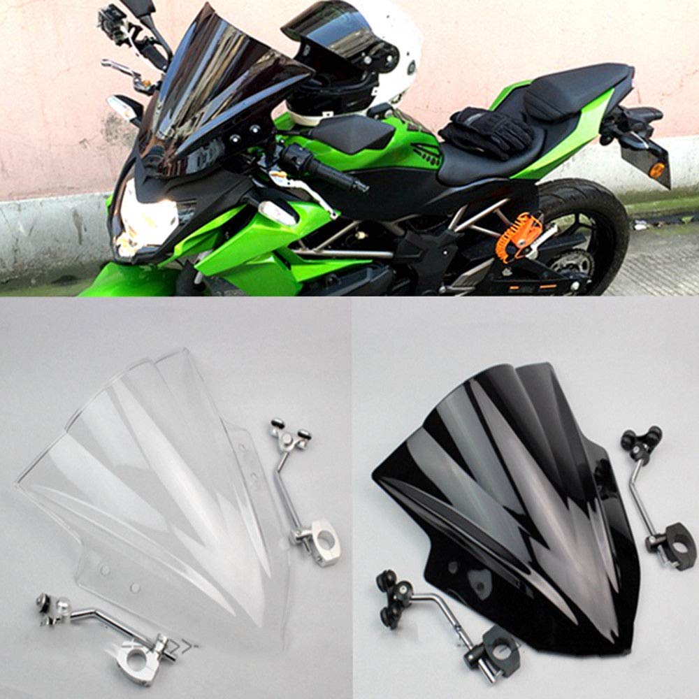 Karun FOR Kawasaki Z125 Z750 Z800 Front Glass Windscreen Cover (Black)