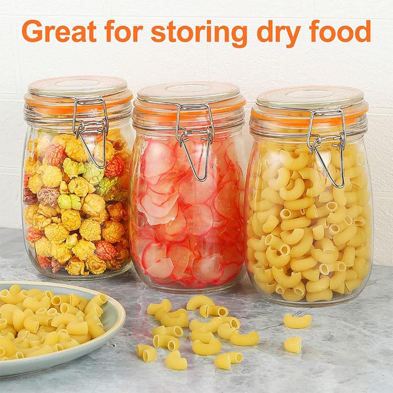 HeY LiLac Glass Mason Jar Wide Mouth Mason Jars with Airtight Lids Large Leak Proof Mason Canning Jar Clear Storage Canister Jar