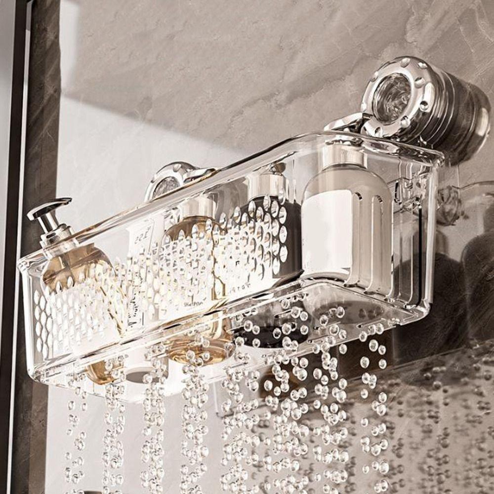 Transparent Draining Basket Large Capacity Wall Mounted Storage Rack Makeup Organizer  for Home