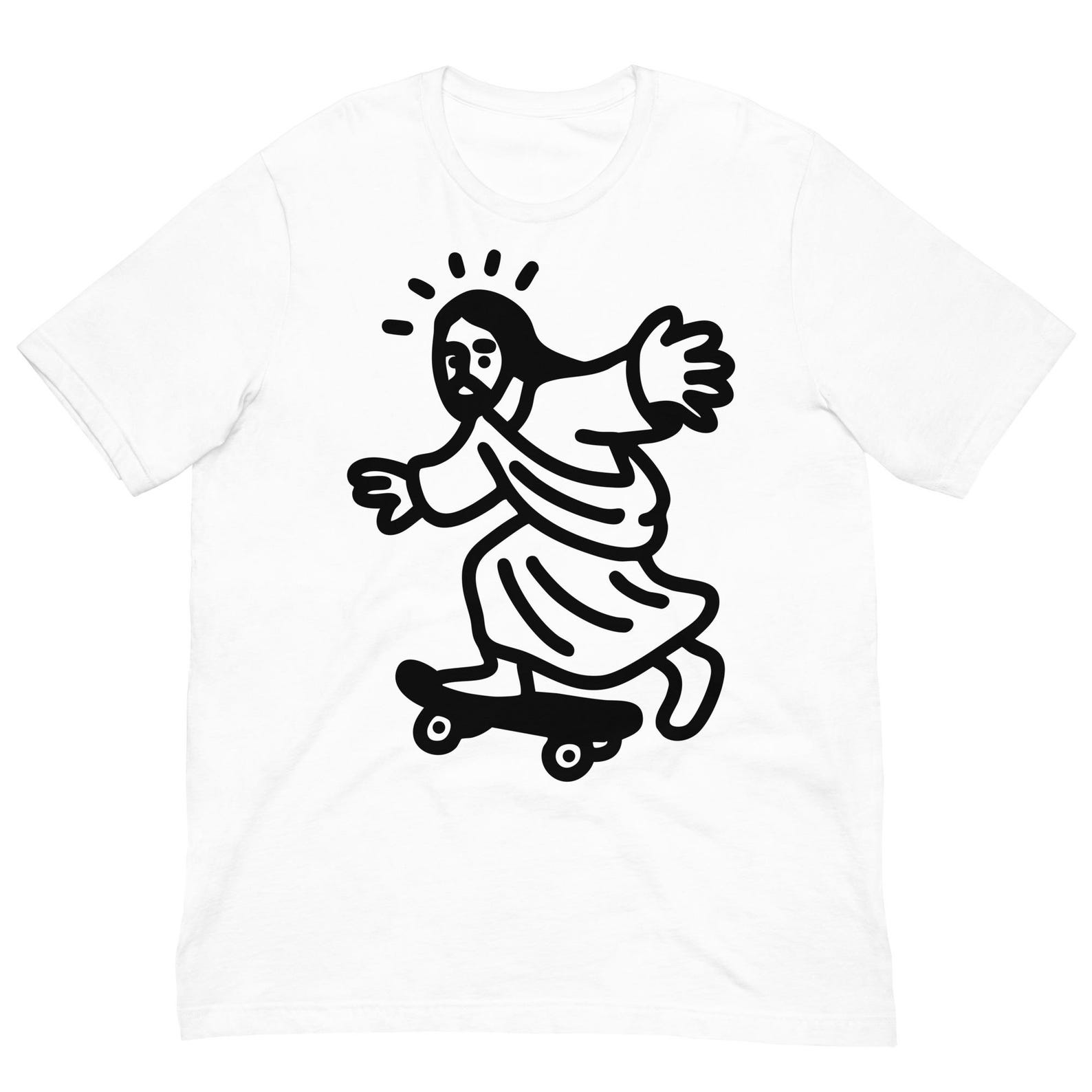 Jesus Skateboarding Shirt, Christian Skater Tee, Faith Streetwear T-Shirt, Minimal Jesus Graphic, Skateboard Christian Gift 3XL