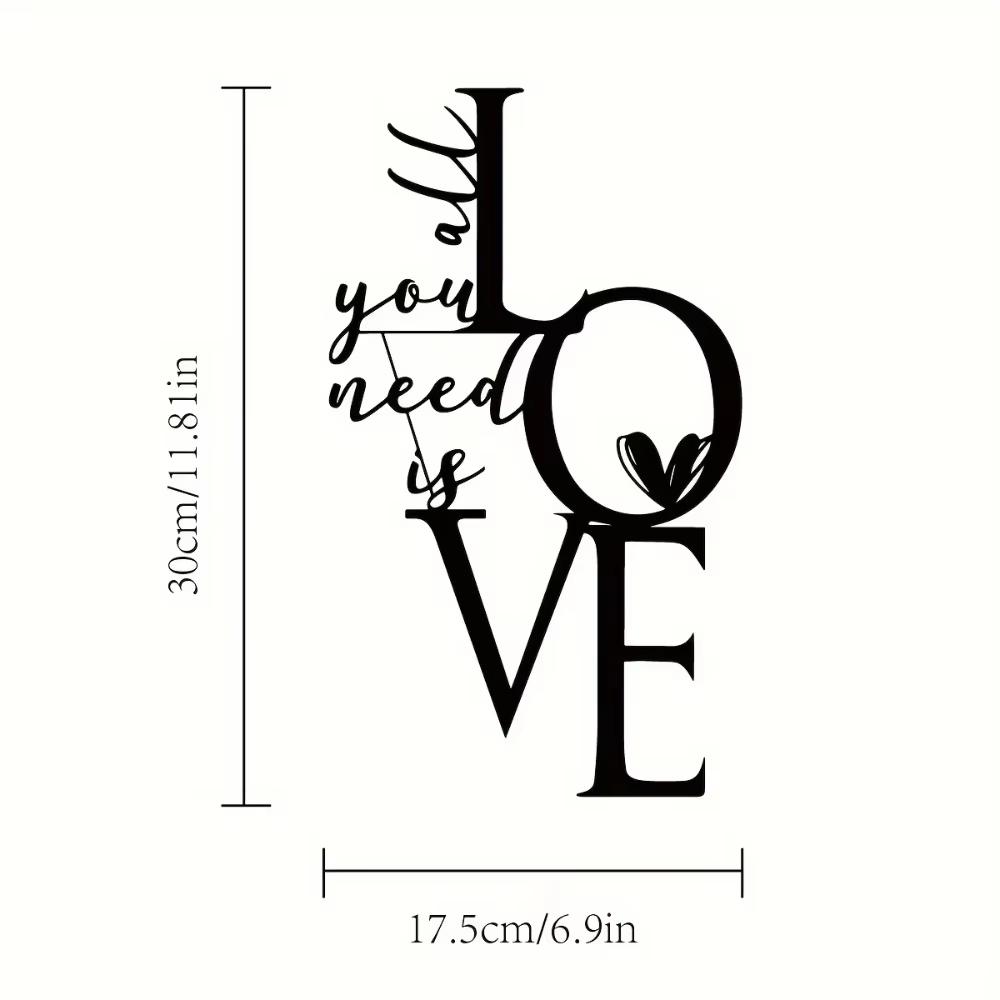 1pc All You Need Is Love Metal Wall Art Decor - A Perfect Valentine's Day Gift. Express Your Love with This Charming Decor.