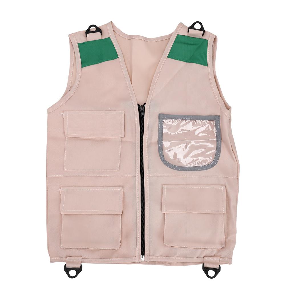 Kids Explorer Vest with Hat Breathable Multi Pocket Gear Loops Role Play Lightweight Kids Safari Vest