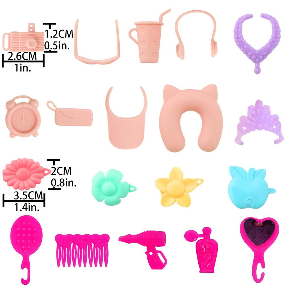 Fashion 11.5'' Doll Accessories 30cm Doll Crystal Shoes Surfboard Hangers Bag Hairpin Comb Travel Accessories Toy Gift