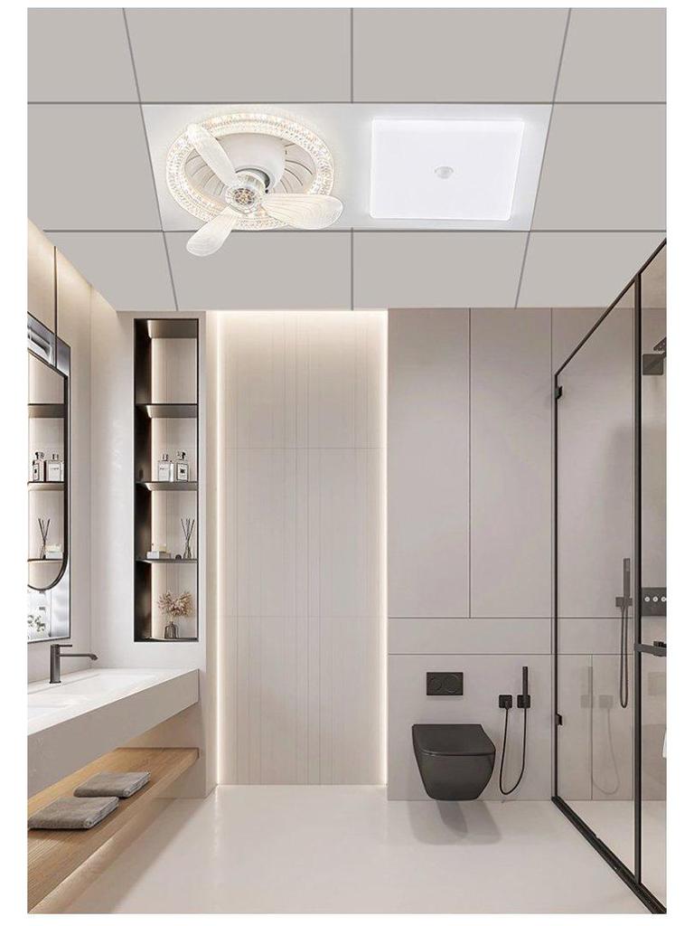 Modern Minimalist Integrated Kitchen Fan with Eye-Protection Light and Bathroom Recessed Oscillating Electric Fan Light