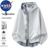 NASA MARVEL Men's American Style Faux Two-Piece Hooded Sweatshirt