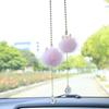 Cute Car Pendant Creative Letter Bow Cat Ears Mink Hair Ball Rearview Mirror Car Interior Pendant Ornaments Car Accessories