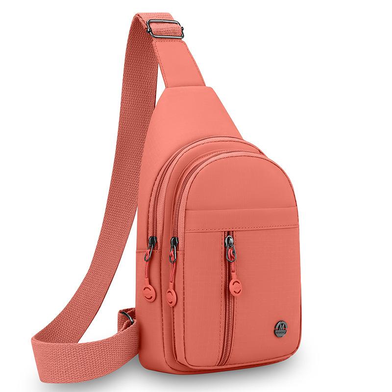 Damen-Brusttasche mit mehreren Reißverschlusstaschen und verstellbarem Riemen