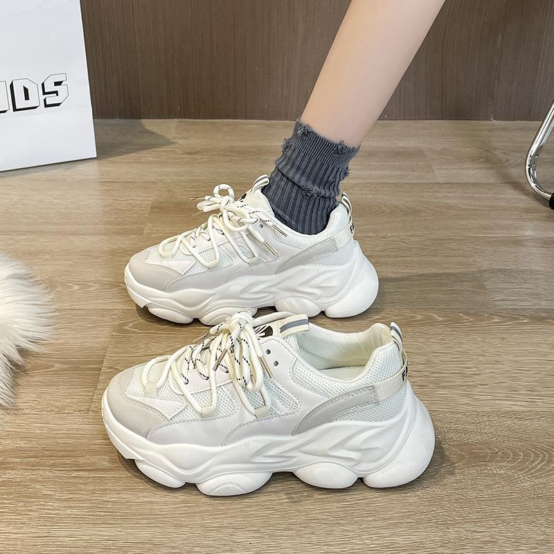 

Spring and summer new dad shoes women s shoes platform student Korean version sports shoes lace up to increase height casual running versatile shoes 40