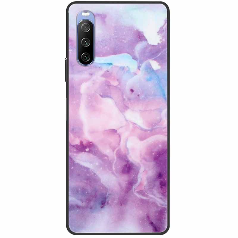 Soft Cover For Sony Xperia 10 III Case 5 III Soft Silicone Black Cases for Sony Xperia 1 III / Xperia1 XZ4 Covers Cool Marble