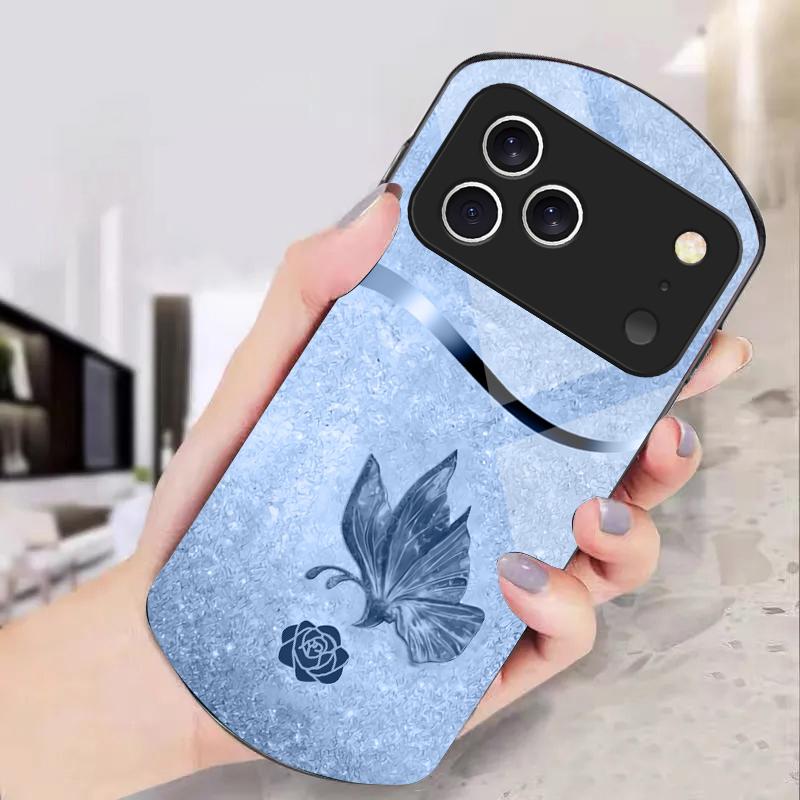 Vol Oosterse elegantie Voor iPhone 17 Air 16 15 14 Pro 13 Plus 12 mini 11 Pro Max XR X 7 8 Elliptisch Gehard Glas Telefoonhoes