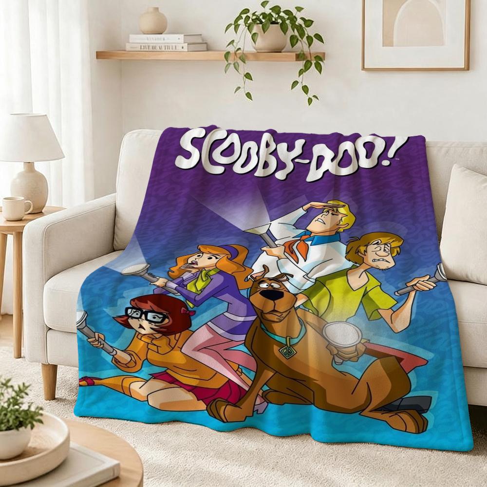 Scoobydoo Gang Anime Printed Blanket Skinfriendly Soft Fleece Blanket For Outdoor Travel Lightweight Home Decor Holiday Gift