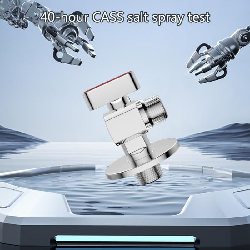 Brass Stop Valves for Kitchen Bathroom Use 1/2Inch Inlet and Outlet 1/4 Turn With Adapter for Hot and Cold Water Use