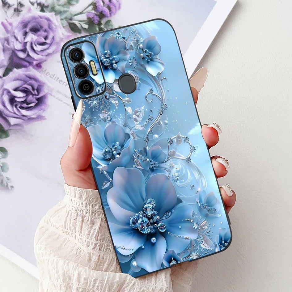 Für Tecno Spark 7 Hülle KF6 KF6j KF6i Abdeckung Niedliche Mode Katze Blume Weiches Silikon Schutzhülle Für Tecno Spark 7P 7T Spark7 Pro Capa