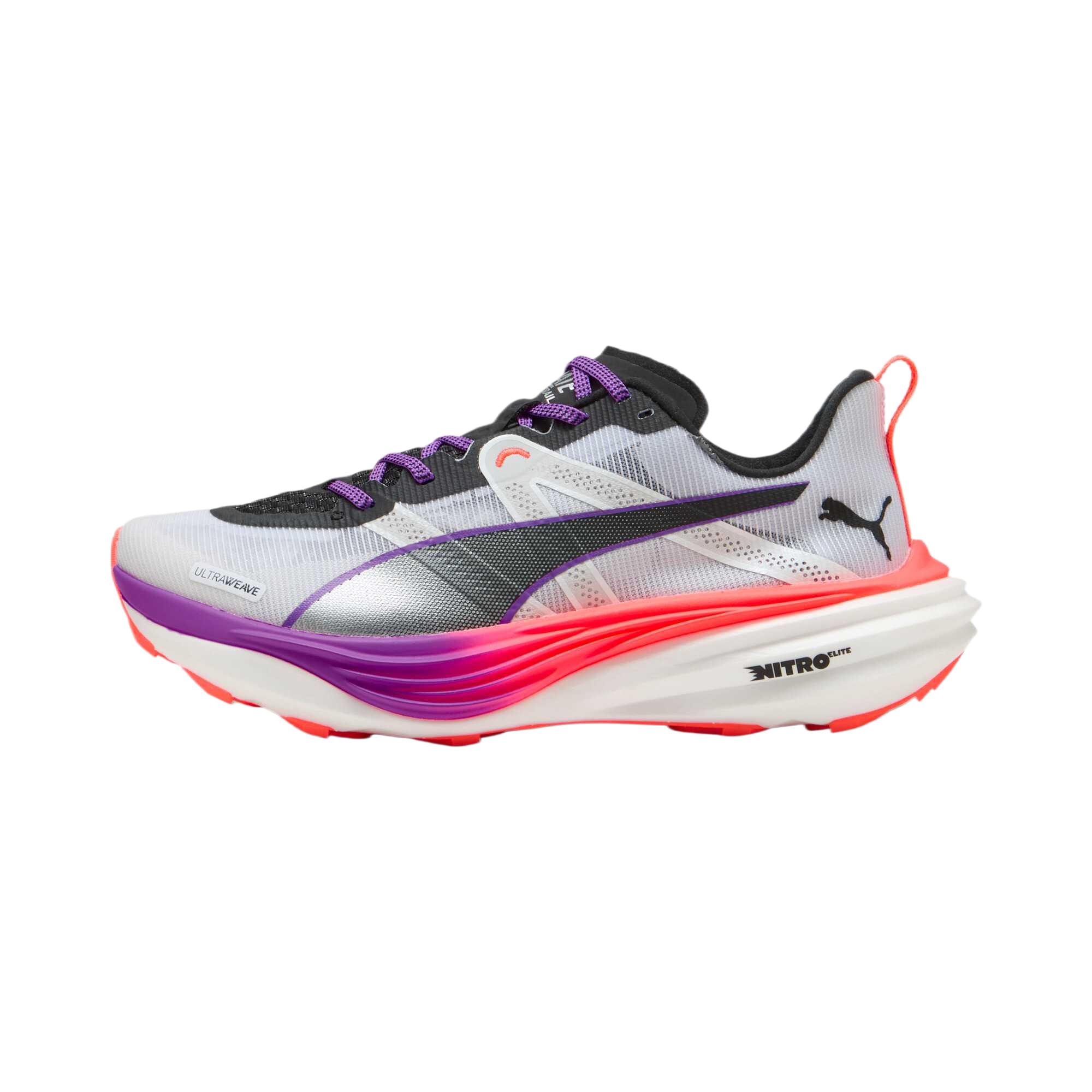 

Кроссовки женские Puma Deviate Nitro Elite Trail White Glowing Red Pure Magenta 310468-01 37.5