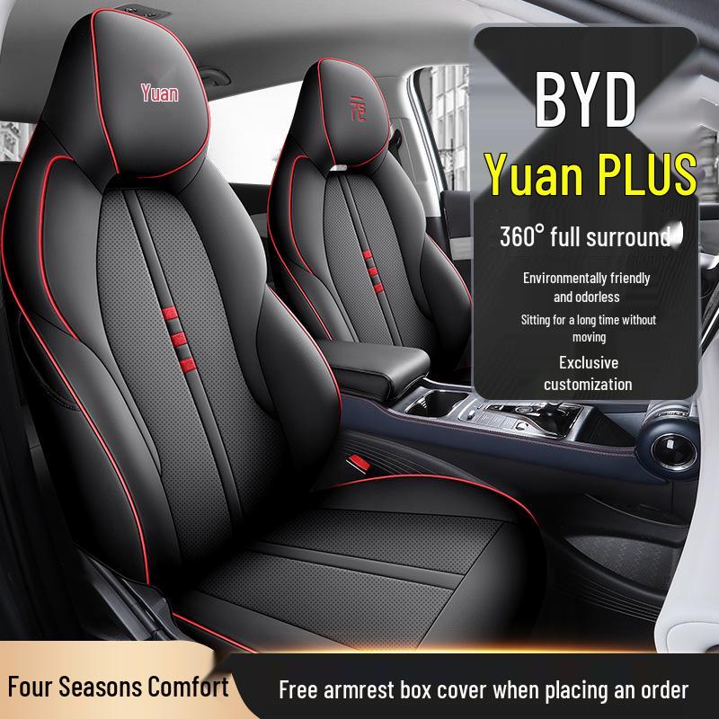 BYD Yuan Plus Universal Car Seat Cover - Four Seasons Breathable Leather Full Surround Cushion