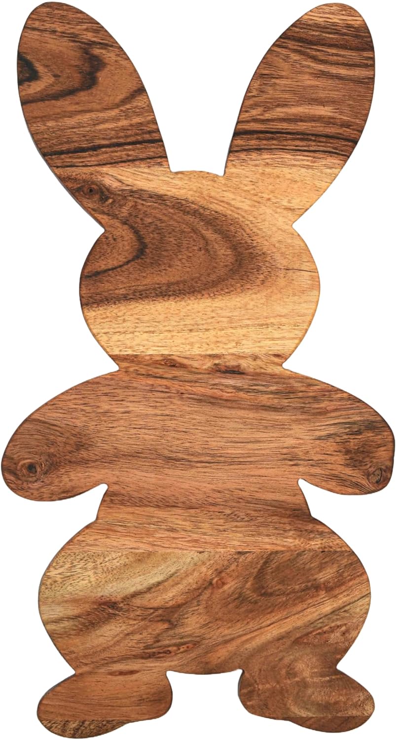 

Дерев яна сервірувальна дошка у формі кролика, Дерев яна обробна дошка для кухні, Дерев яні дошки для закусок, Смішне сервірувальне блюдо у вигляді танцюючого кролика для сиру та їжі Large коричневий
