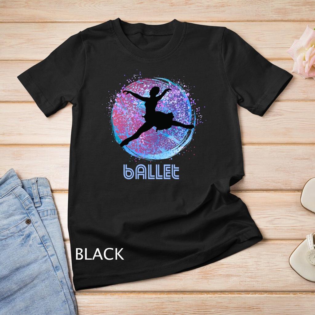 Retro Ballet Woman Ballerina Dancing Elegant Womens Girls Unisex T-shirt