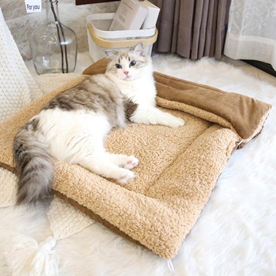 Coperta per Animali Domestici Multifunzionale Pieghevole Velluto a Coste Calda Morbida Tappetino Culla per Gatti per Cane
