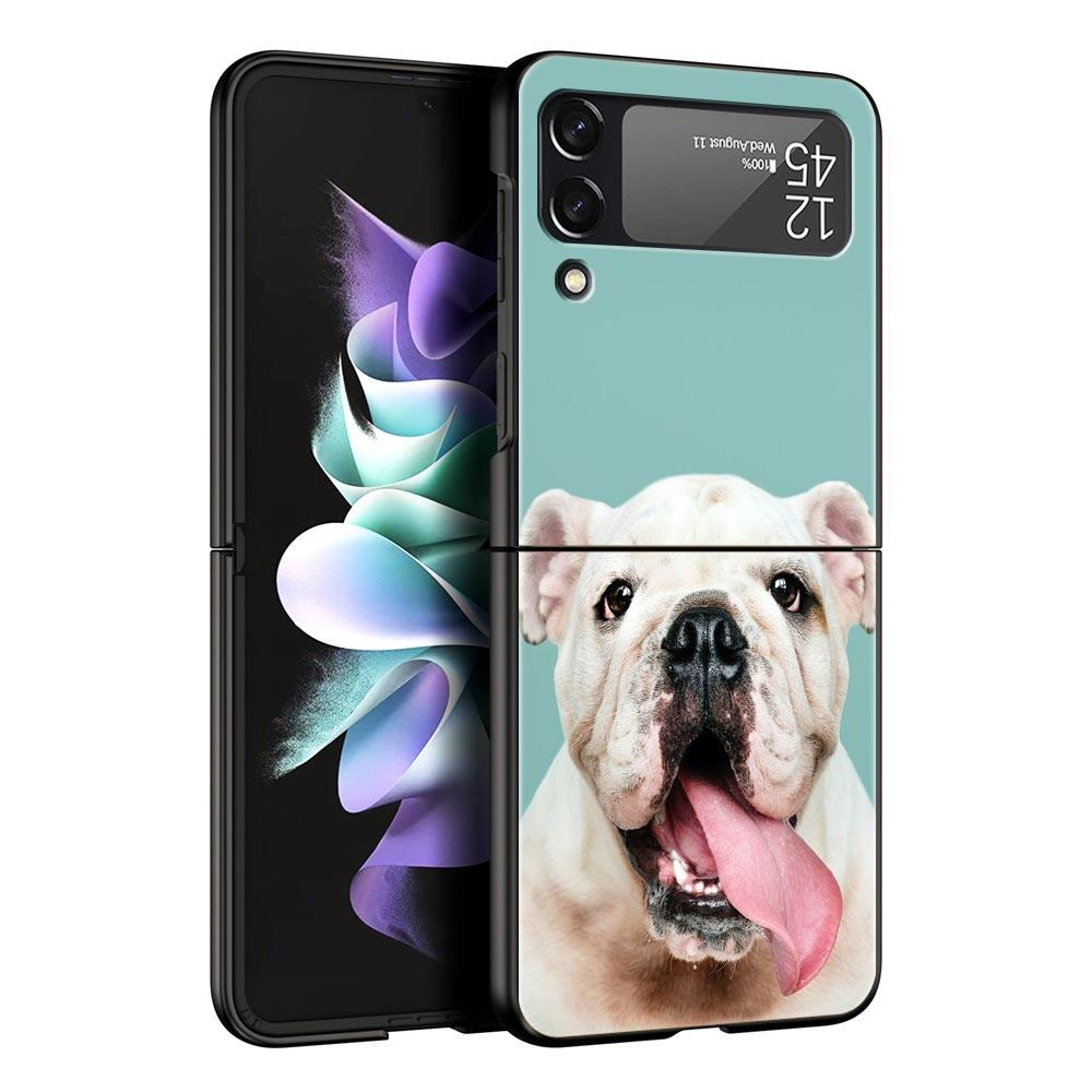 French Bulldog Dog Pet Phone Case For Samsung Galaxy Z Flip3 Flip4 Flip5 Case Shell For Z Flip 3 4 5 6 7 Hard Folding Back Cover